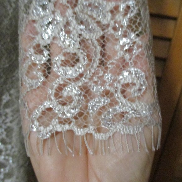 Calvin Klein Dress Feminine lacy tan/beige with stretch like new size 10 - Picture 5 of 10